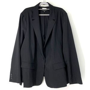 Womens Lane Bryant Modernist Jacket Blazer Black Sz 28W Slits One Button 5112 EU